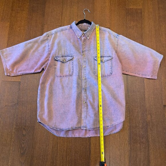 Vintage Greatland Apparel Cotton Acid Wash Button Front Shirt Men's XL - Picture 5 of 8